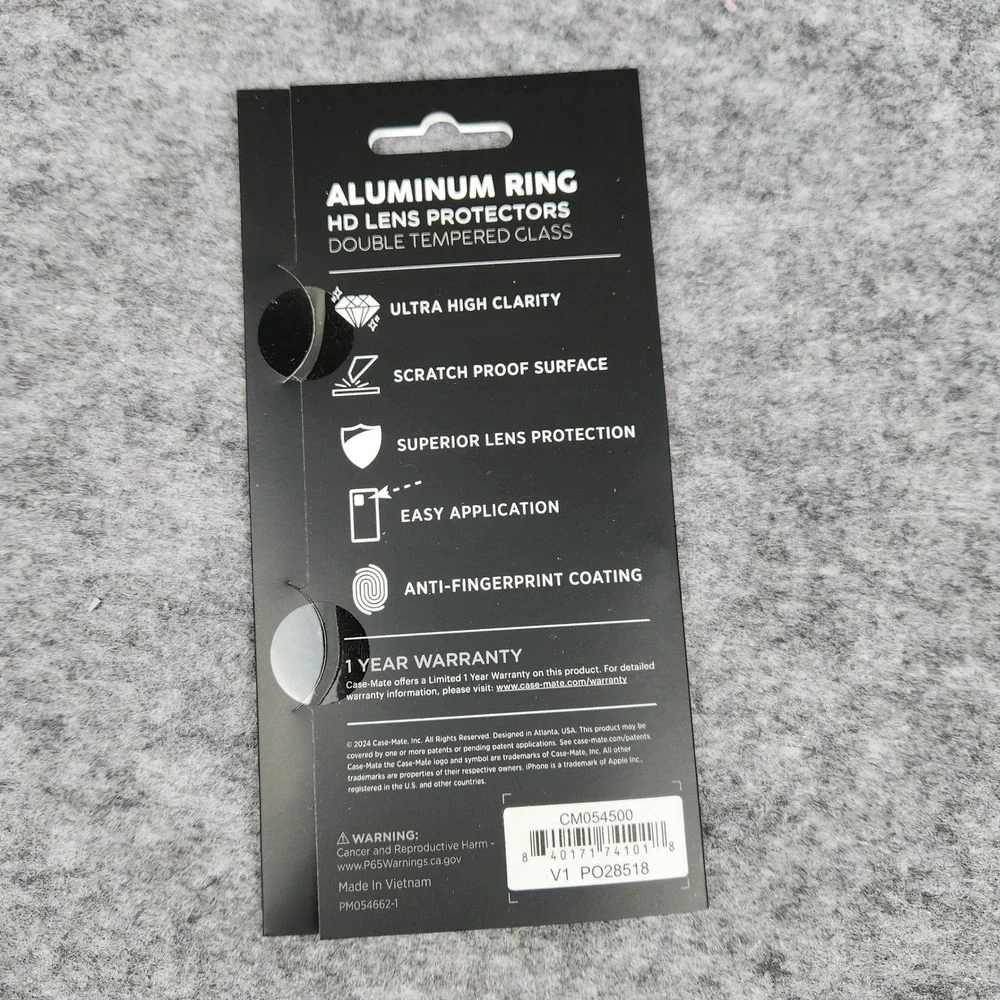 NEW Case Mate Tempered Glass Camera Lens Protector 2024 iPhone 16 Pro Max Ring